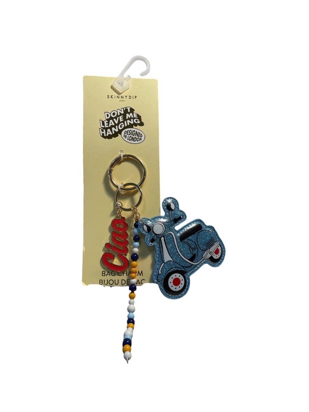 Skinnydip London Ciao Vespa Scooter Keychain Bag Charm - NWT **